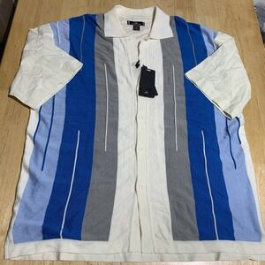 Vintage GB Collection 100% Linen Men's XL Button‎ Up Shirt! Multicolor NWT